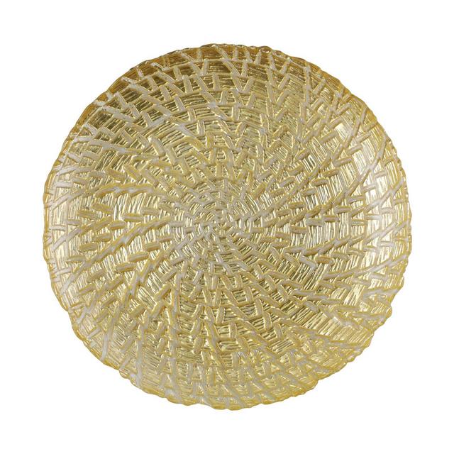 VIETRI Rufolo Glass Gold Crocodile Salad Plate