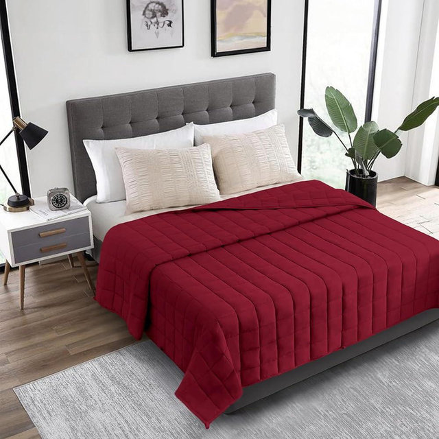 HomeSmart Products 40lbs Weighted Blanket King Size Burgundy - for Adults & Couples - Ultra Soft 92x104