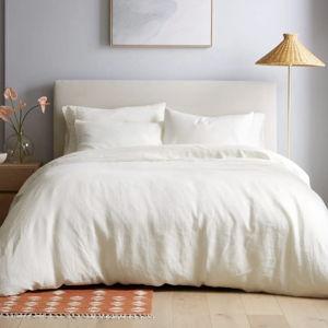 Linen Duvet Cover Set | Quince in Ivory - Full