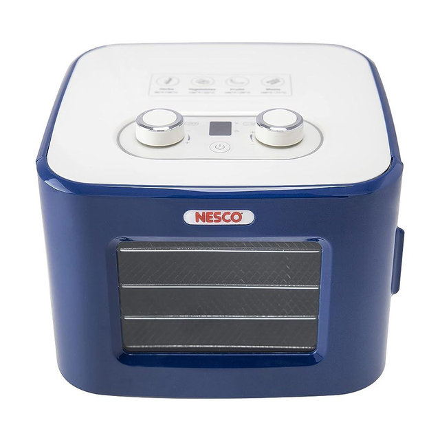 NESCO FD-41B Snackmaster Jr Food Dehydrator for Beef Jerky, Fruit, Herbs, and Snacks, 4 Trays, Blue