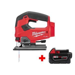 M18 FUEL 18-Volt Lithium-Ion Brushless Cordless Jig Saw with Free M18 5.0 Ah Battery