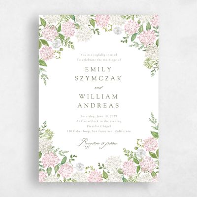 Soft Pink Wedding Invitation - Speranza Portrait