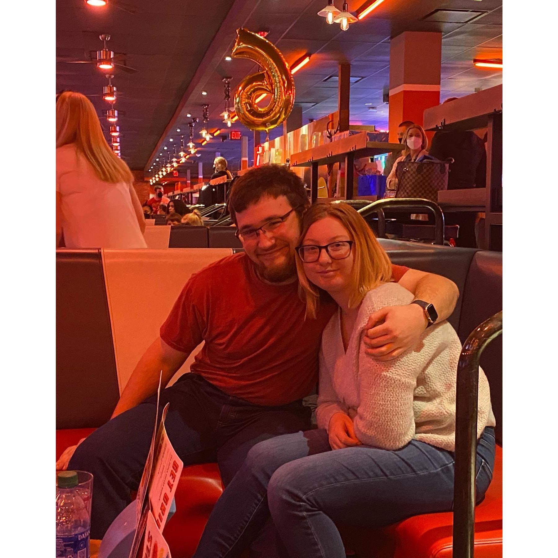 When we traveled to Virginia for our birthday!