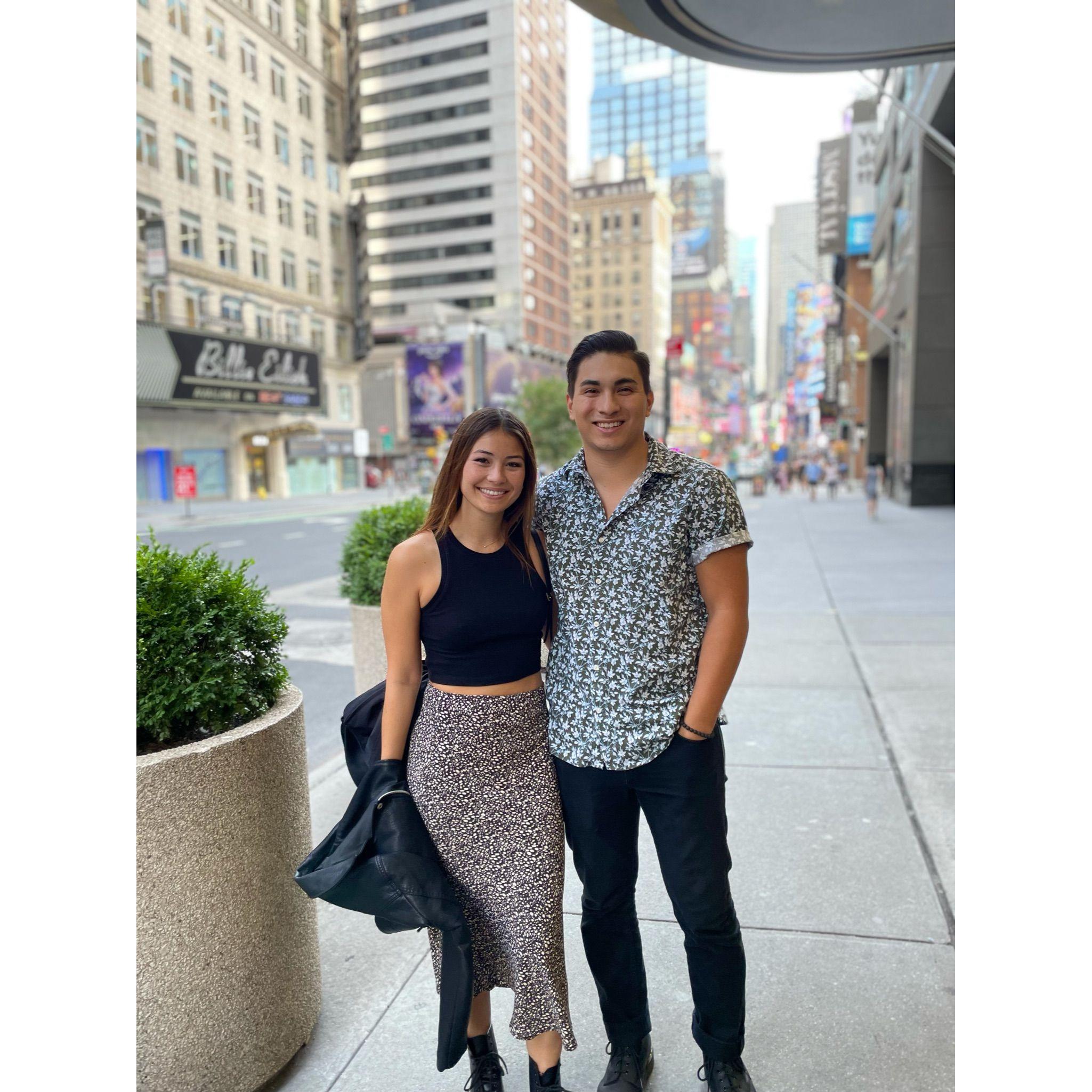 Going to a Broadway show in Manhattan