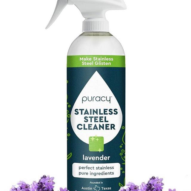 Puracy Stainless Steel Cleaner, Natural Stainless Steel Sink Cleaner, Stainless Steel Cleaner for Appliances, Sink Cleaner and Polish Kitchen Cleaner, Stainless Steel Refrigerator Spray (Lavender)