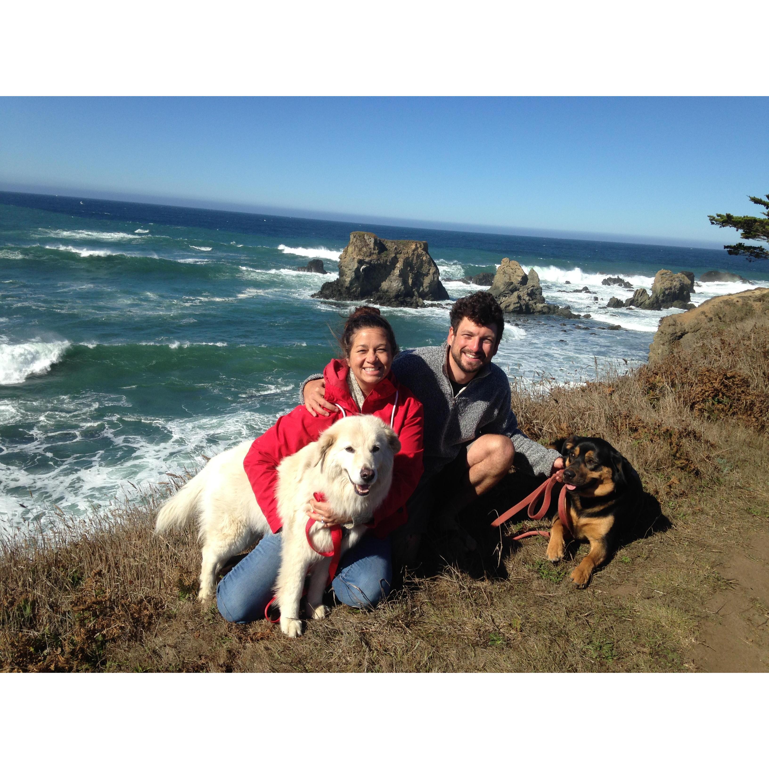 Outside Mendocino near our wedding venue!