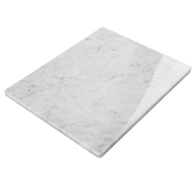 Lovdeco Marble Cutting Board, Pastry Board For Kitchen, Large Carrara White Marble Slab Gift With Non-Slip Feets, 16x20 Inch, 1 Piece