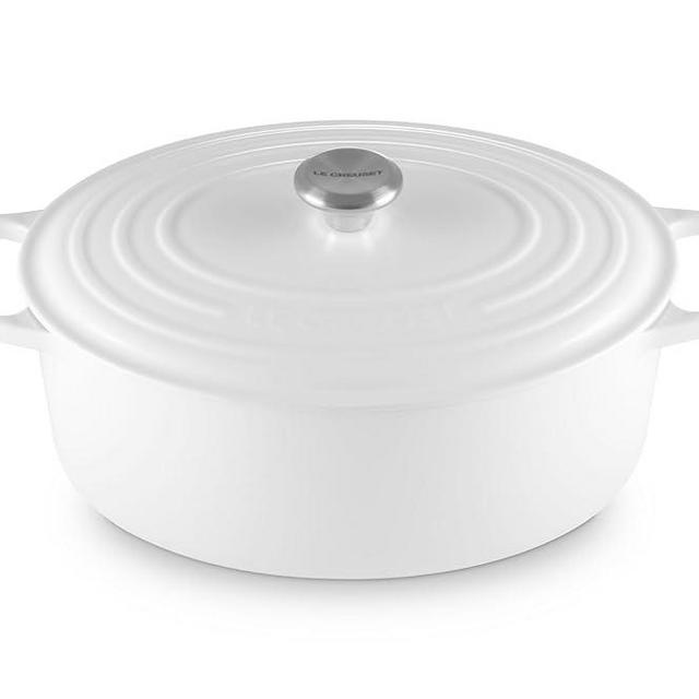 Le Creuset Enameled Cast Iron Signature Oval Dutch Oven, 8 qt., White