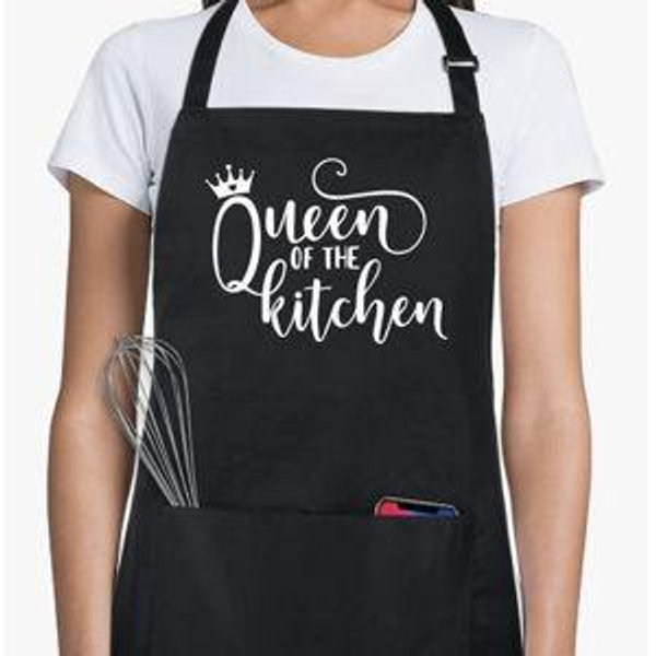 Xornis 100% Cotton Funny Apron with 2 Pockets for Men Women BBQ Grilling Adjustable Bib Black Aprons Gifts Cooking Kitchen