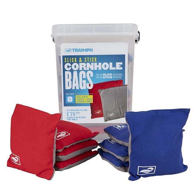 Triumph Sports Cornhole Bags - 8 Pack with Carrying Case - Multiple Styles Available