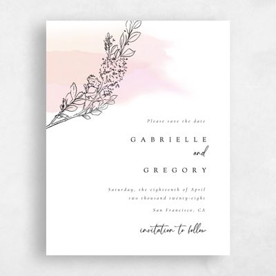 Soft Pink Wedding Save the Date - Lorraine Portrait