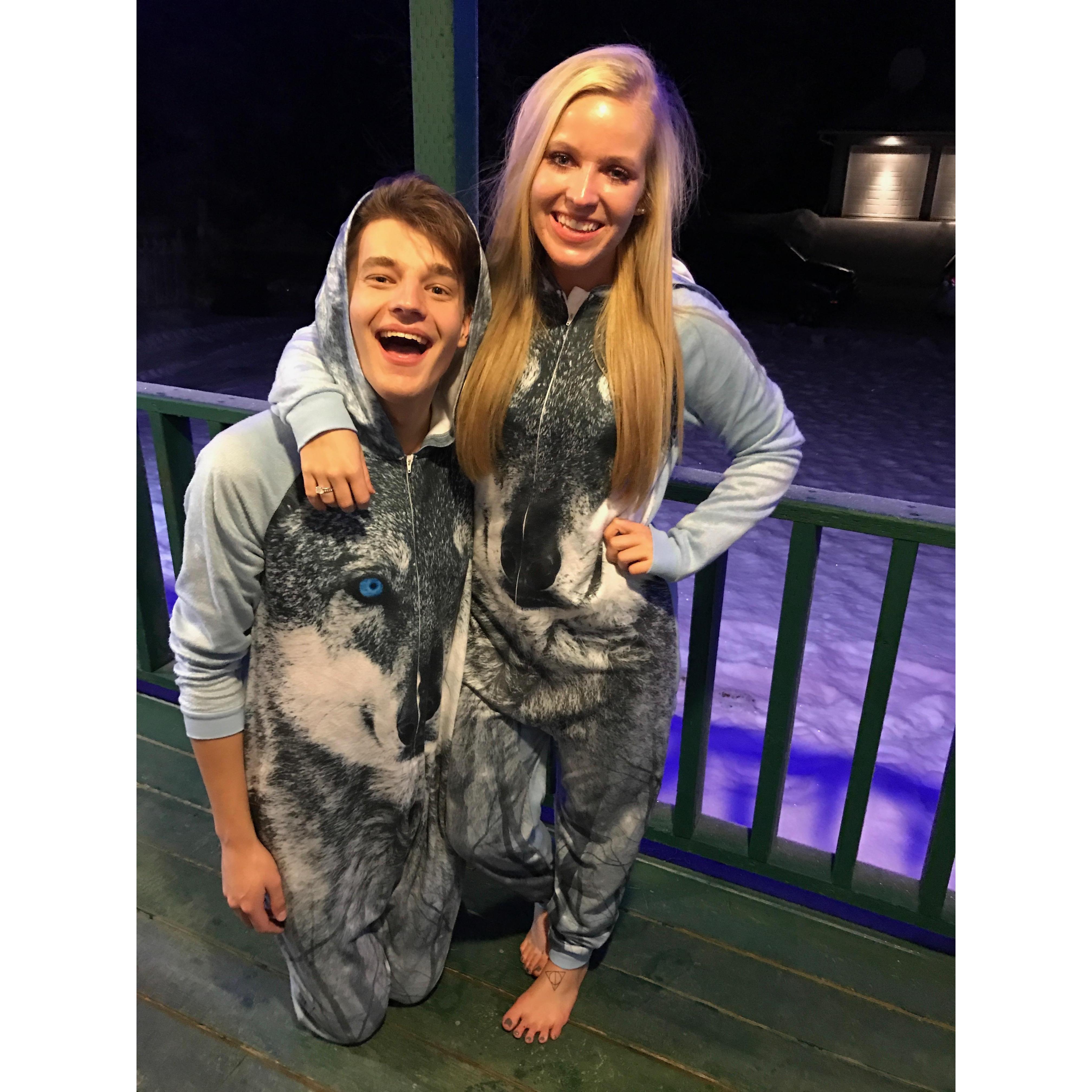 Matching onesies for Christmas morning