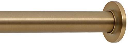 Ivilon Tension Curtain Rod - Spring Tension Rod for Windows or Shower, 54 to 90 Inch. Warm Gold