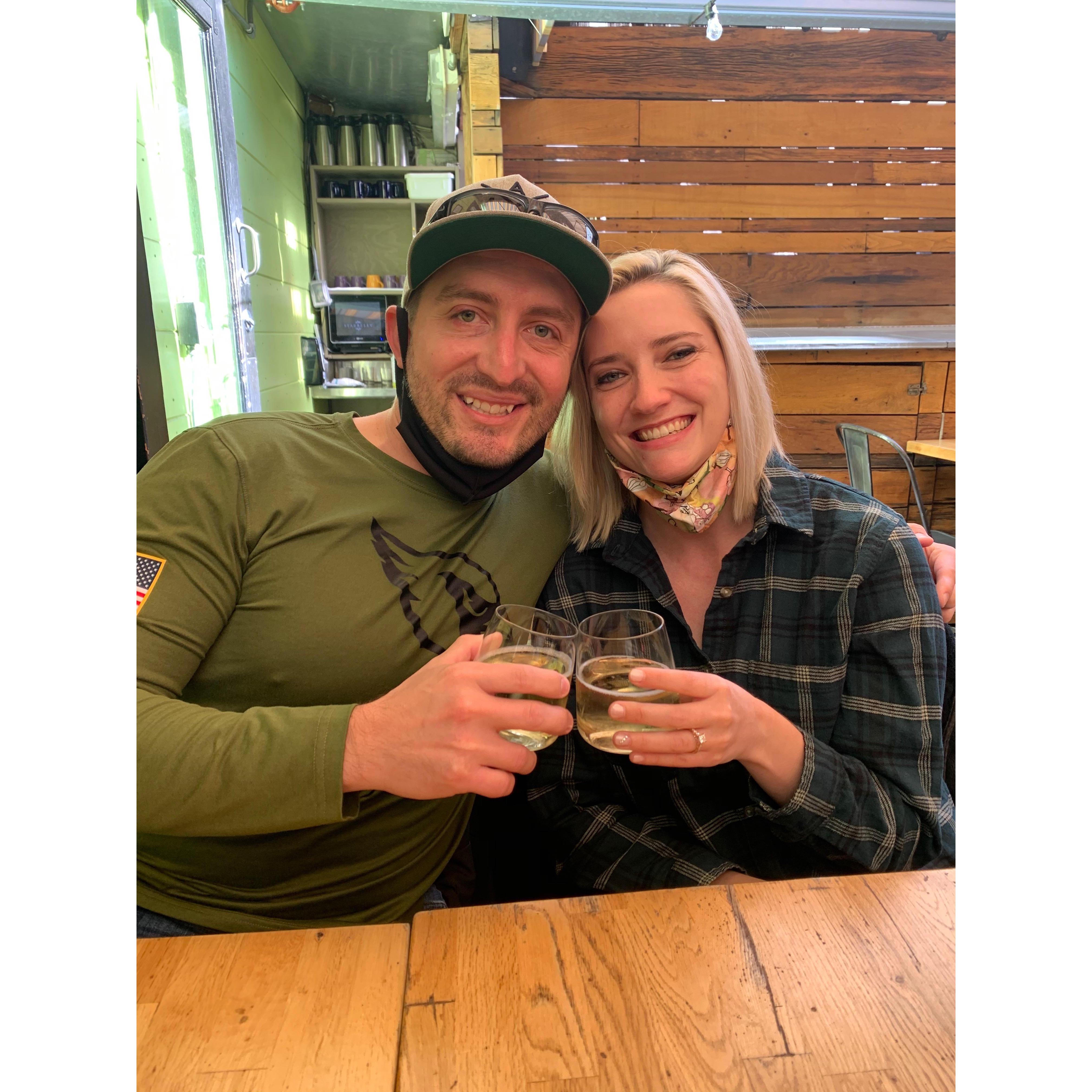 Pure happiness only moments after Curtis proposed at the Ferry Building in San Francisco!