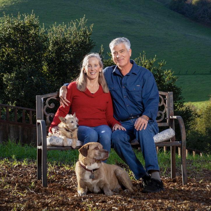 We had two dogs, Sweet Pea and Foshi, for several years. This is at our home in San Ramon.
