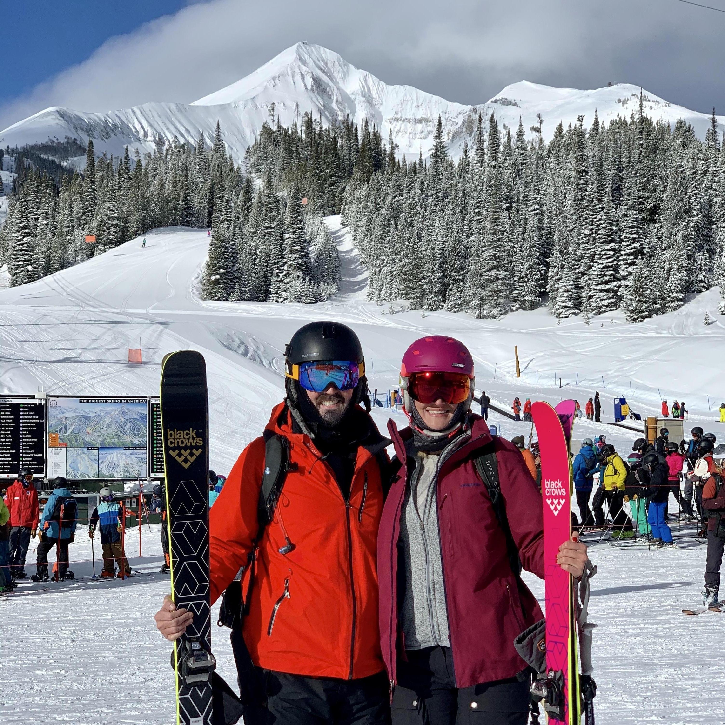 First day of skiing in Big Sky, Montana before the proposal