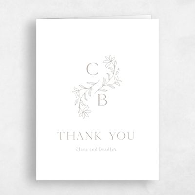 Grey Letterpress Wedding Thank You - Creston Classic Letterpress