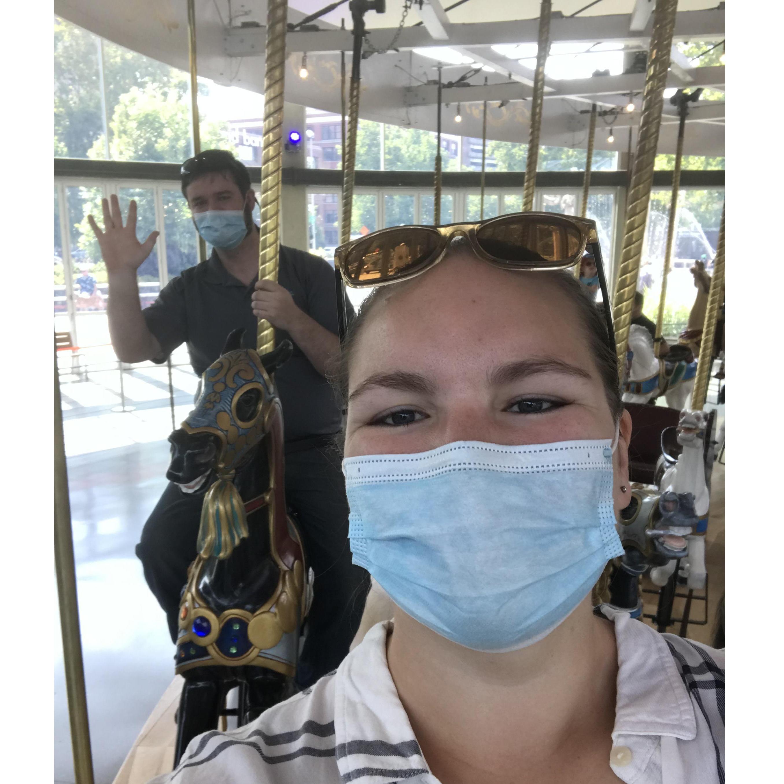 Went to Spokane to visit Richard's parents and had to visit the local carousel that I had heard so much about.