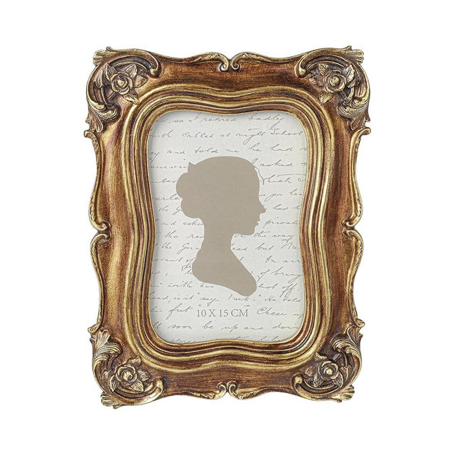 Sunlit Vintage Picture Frame 4x6 Inch, Luxury Antique Photo Frames with Glass Front, Photo Display, Tabletop Wall Hanging, Gift Ideas, Bronze
