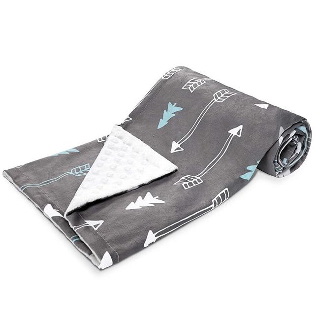 Baby Blanket for Boys Girls Baby Blankets Newborn,Super Soft Comfy,Patterned Minky with Double Layer,Dotted Backing, 30 x 40 Inch,Grey Arrow