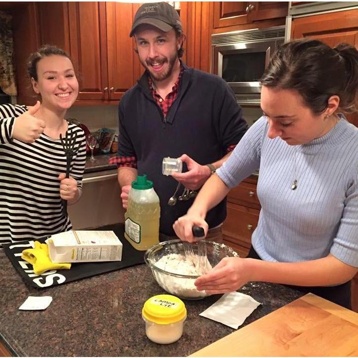 Making pretzel's during Ted's first visit to the Ciaravalli house in 2015.