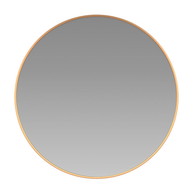 Merrick Lane 36" Round Accent Mirror Round Gold Metal Framed Wall Mount Mirror for Bathroom, Vanity, Entryway, Dining Room, & Living Room