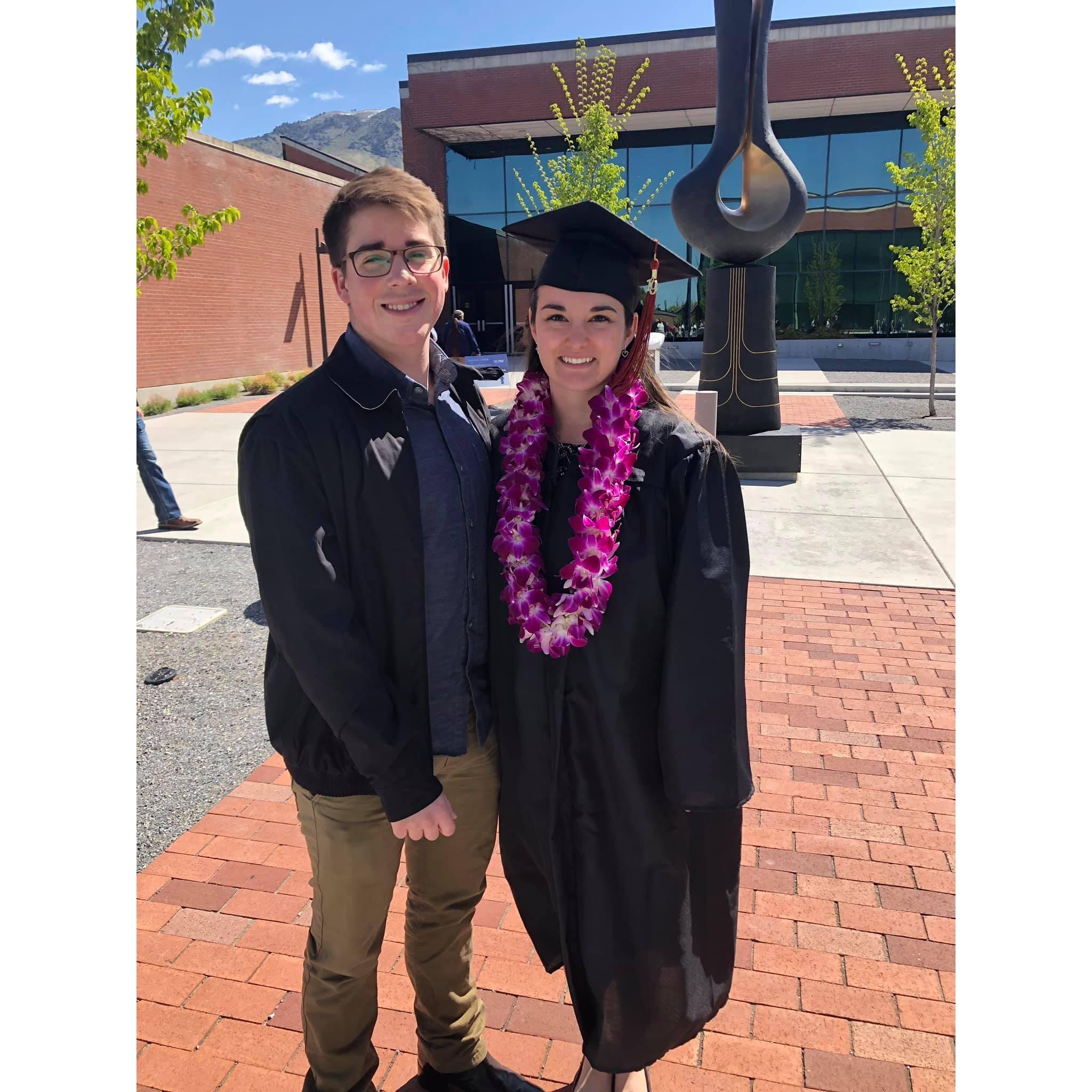 Meghan's graduation day from Utah State, 02 May 2019.