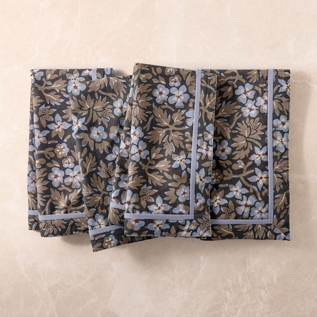 Blake Floral Napkin, Blue, Set of 4