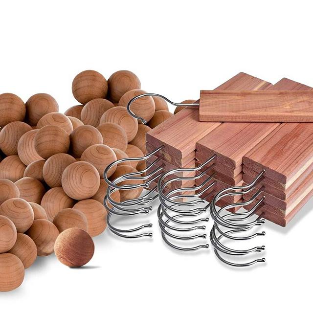 Cedar Hyde Cedar Blocks for Clothes Storage | Cedar Hang Ups & Cedar Balls | Clothes Protection & Deodorizer | 22 Pieces, 12 Cedar Hang Ups & Bonus 10 Cedar Balls | U.S.A Seller