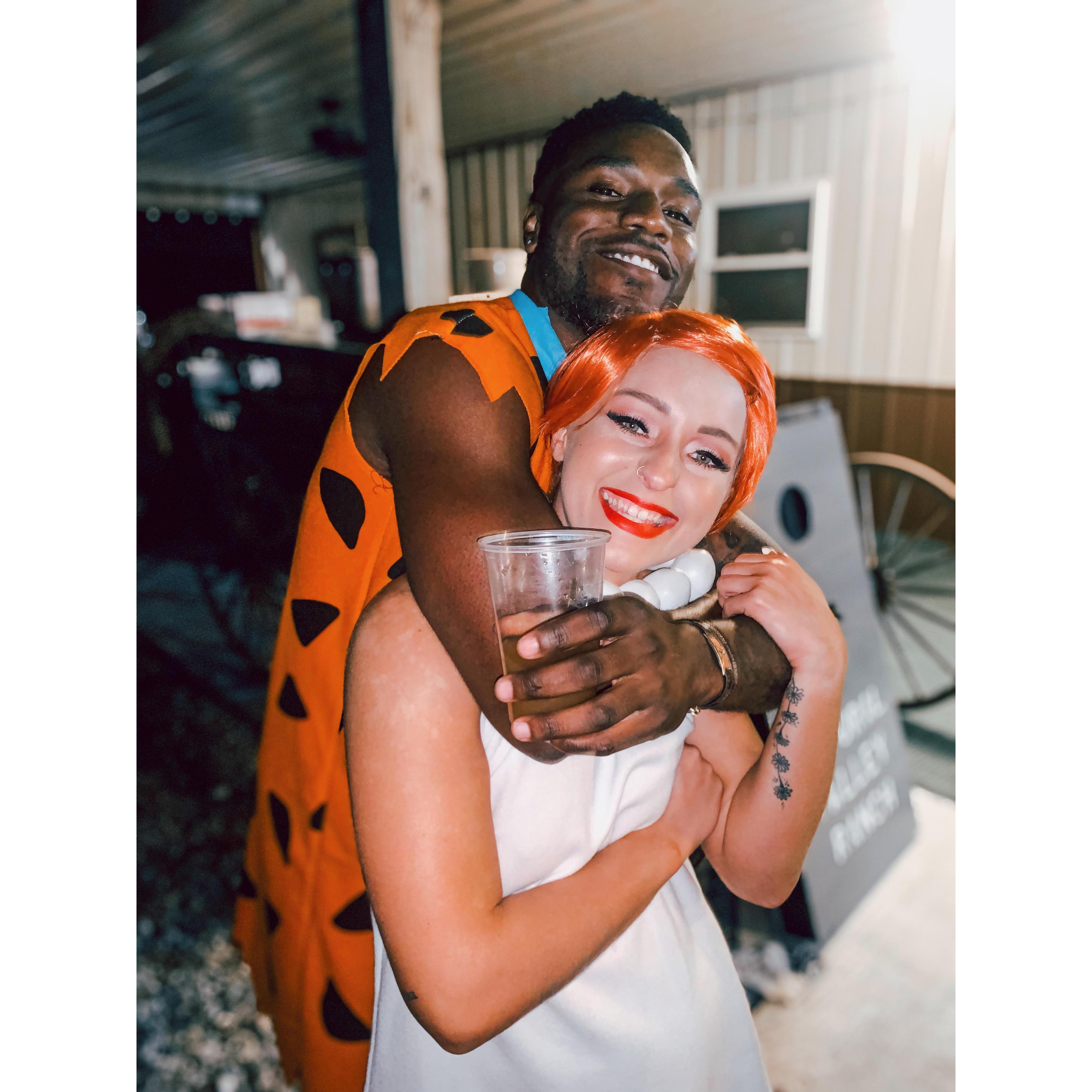Threw our first Halloween Party as Fred and Wilma.
