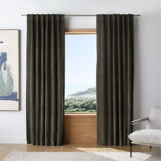 Cotton Velvet Blend Window Curtain Panel