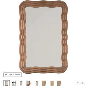 Walnut Wavy Wall Mirror, 24x36