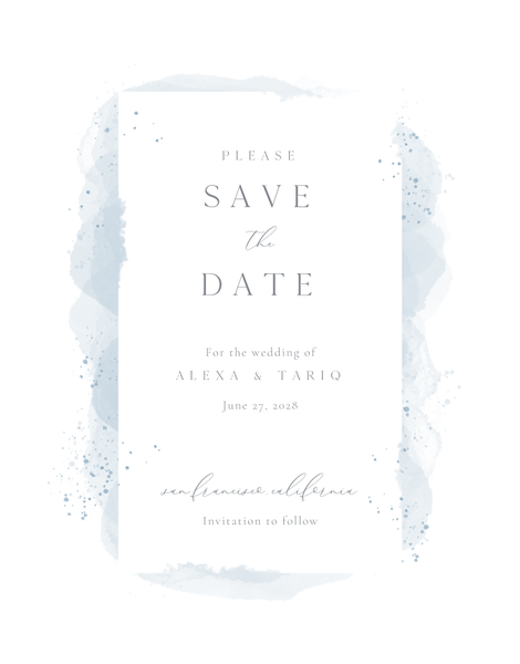 Zortas Portrait | Dusty Blue | Zola Save The Dates