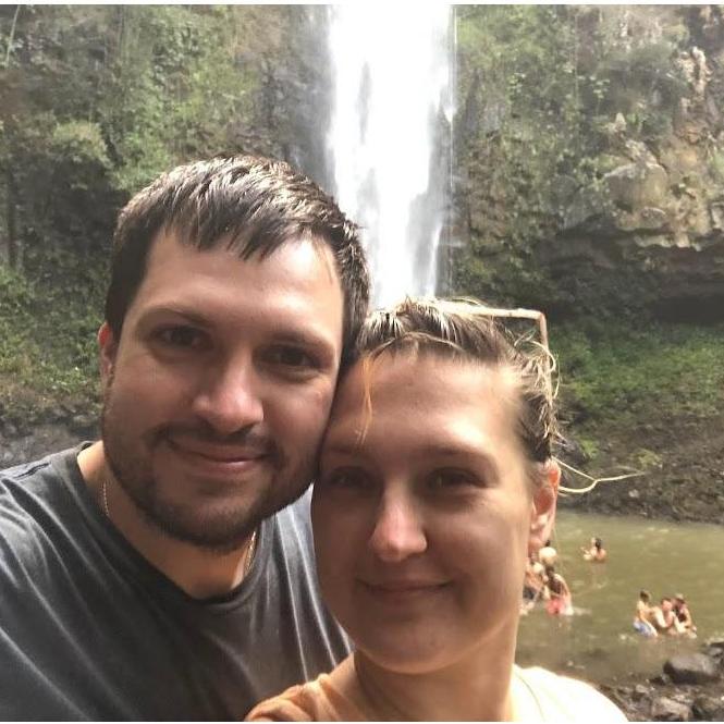 After we got to swim behind a waterfall in Kauai.