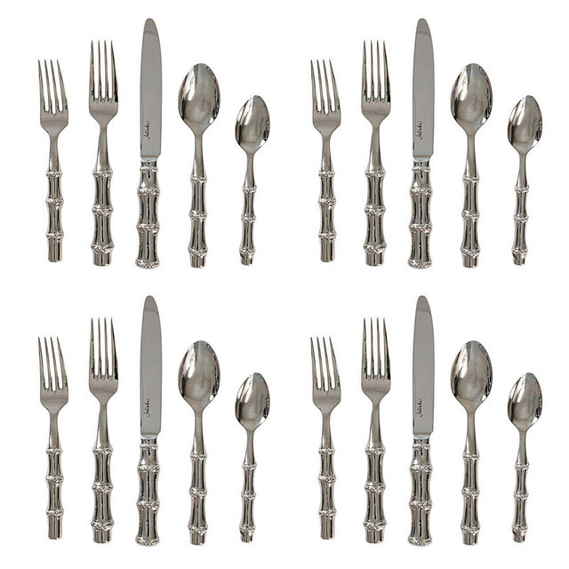 Juliska Bamboo 20 Piece Flatware Set, Polished