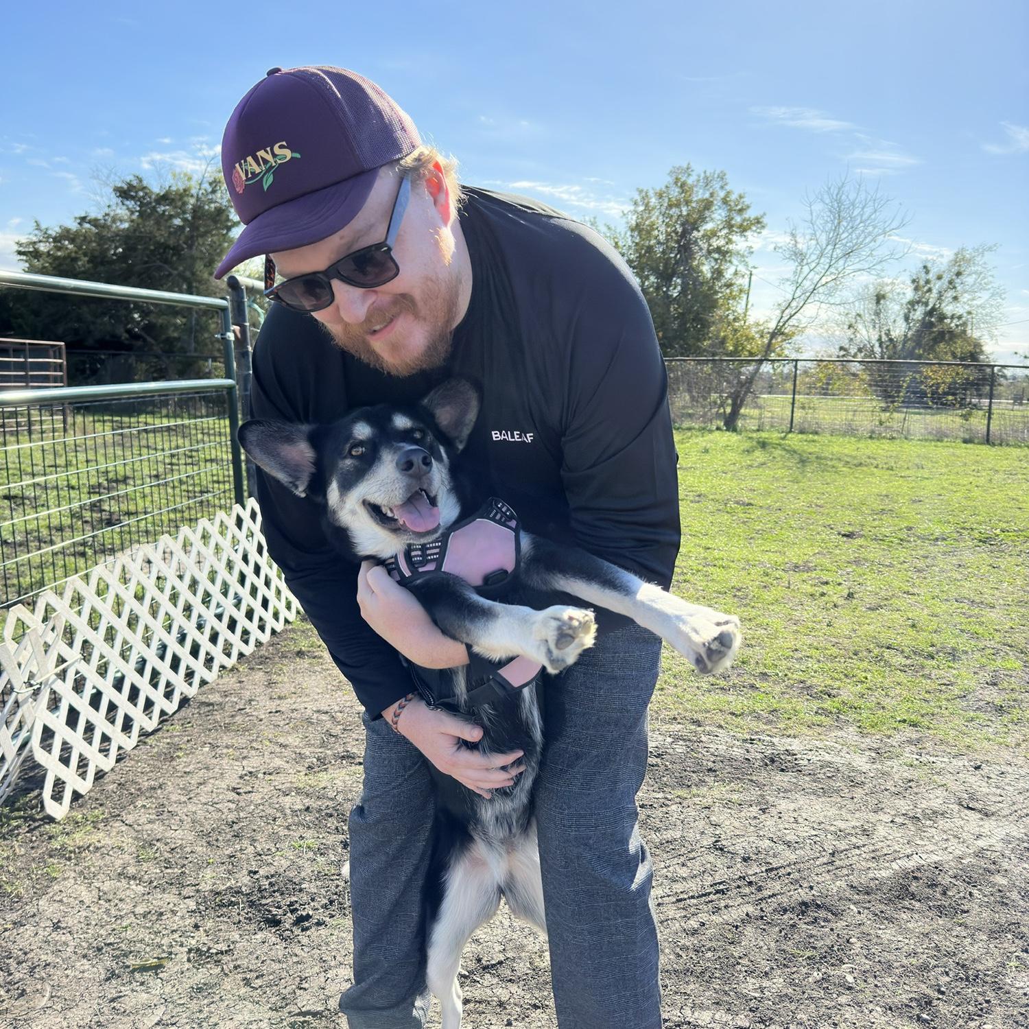 Freyja loves her dad’s hugs!