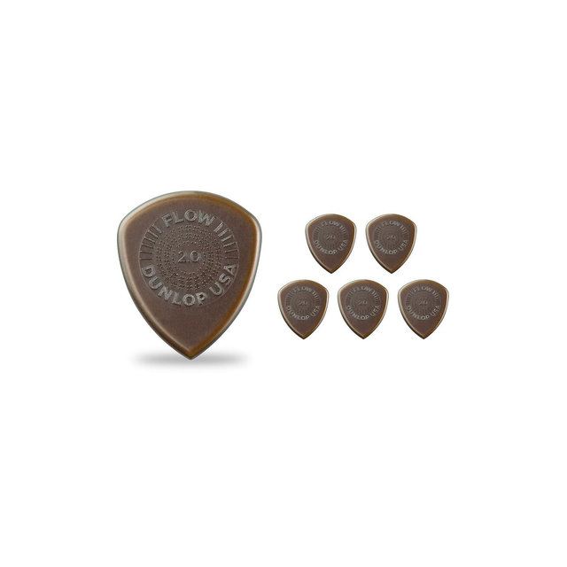 Dunlop Flow Standard Grip Guitar Picks - 2.0 mm 6 Pack
