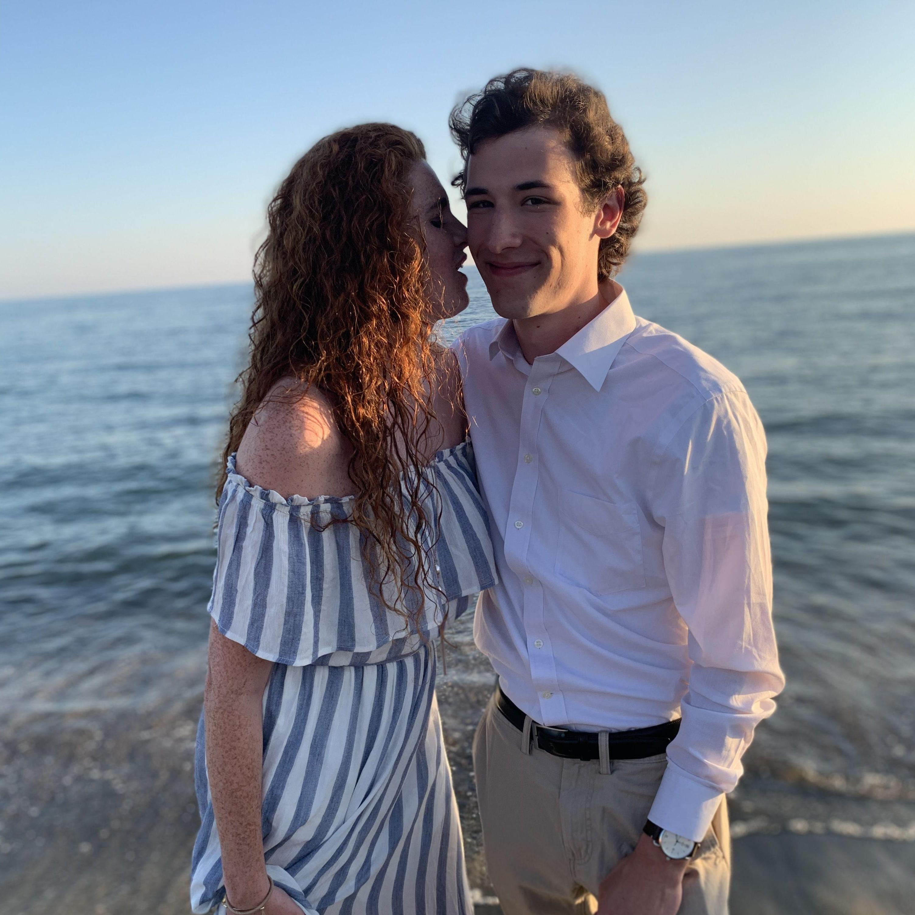 On our last day in Italy, we dressed up and ate a fancy beachside dinner. Unfortunately, Lauren is *not* saying here that the alcohol won't be comped by the program (that would've been good to know).