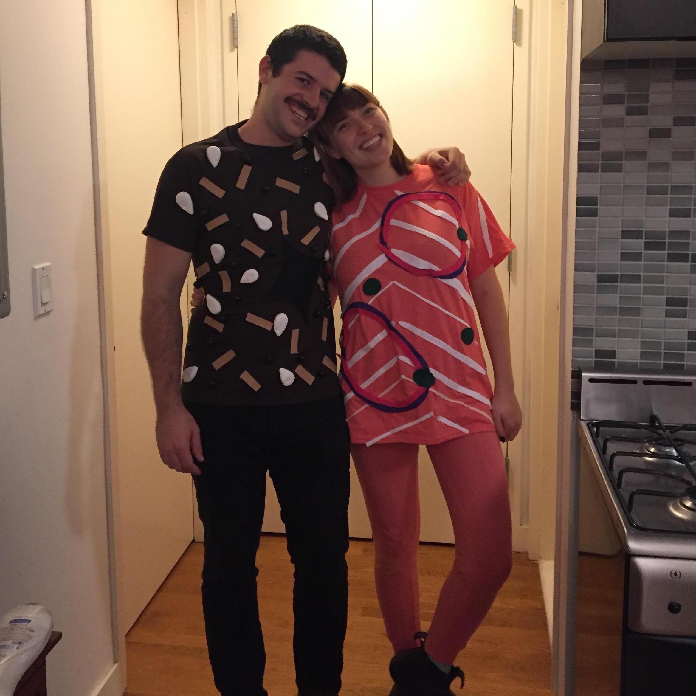 She's the lox, he's the bagel. A match made in heaven.