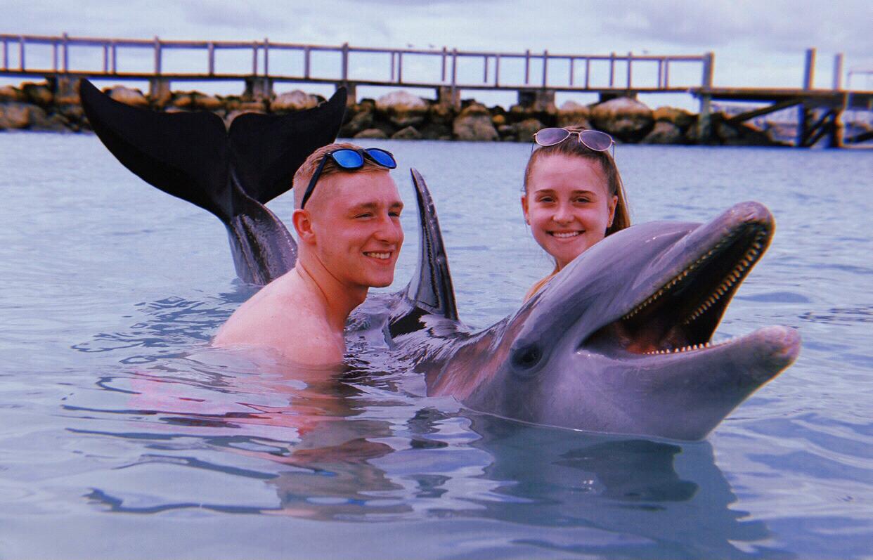 Swimming with dolphins in Nassau, Bahamas