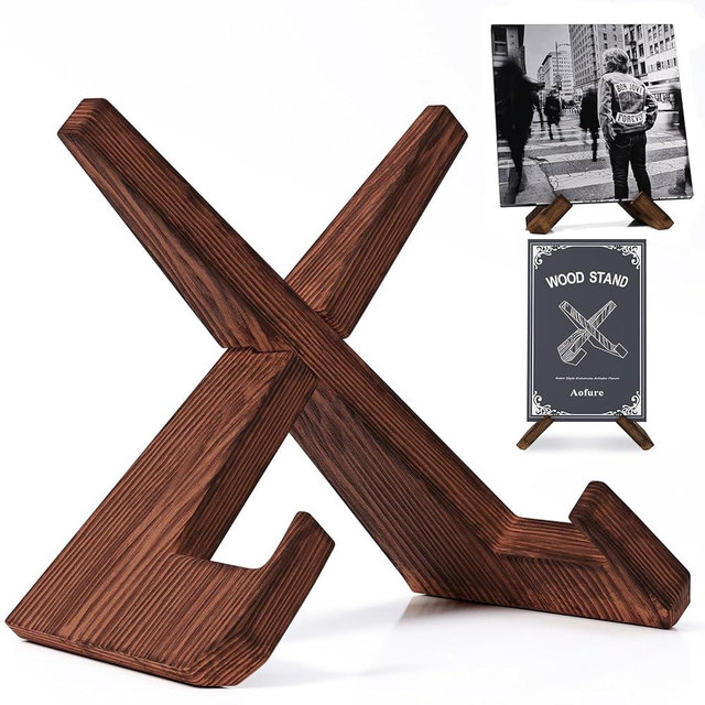 Now Playing Vinyl Record Stand, Single Wood Vinyl Record Display, 1 Second Assemble Now Spinning Stands, LP Player Accessories, Wooden Album Stand, Plate Holders for Displaying, Gifts for Record Lover