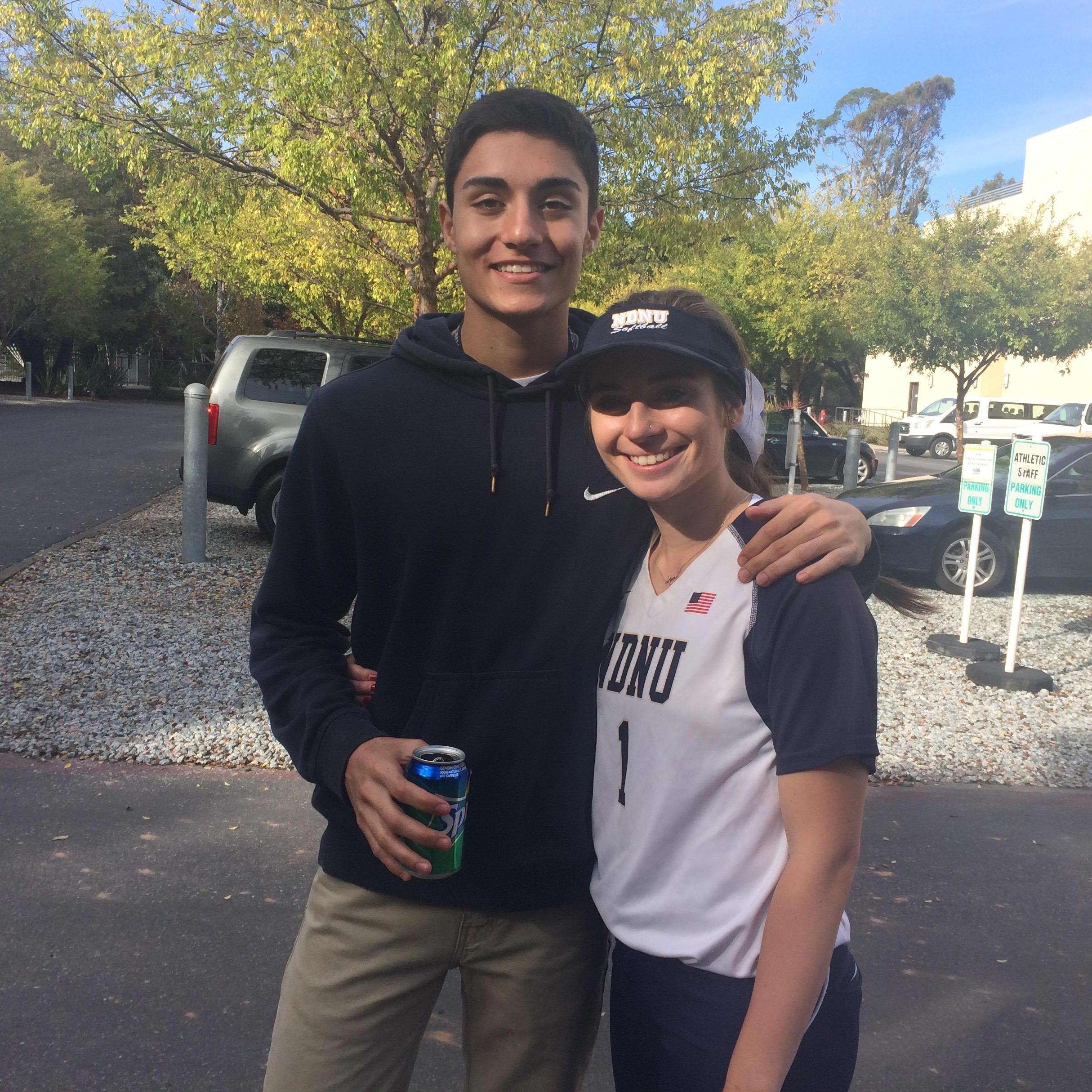 At Victoria's softball game, NDNU 2016