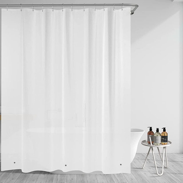 AmazerBath Shower Curtain Liner, 72x84 PEVA 3G Plastic Shower Liner, Extra Long Shower Curtain Liner with Magnets and 12 Grommet Holes, Frosted Waterproof Shower Curtain Liners for Bathroom