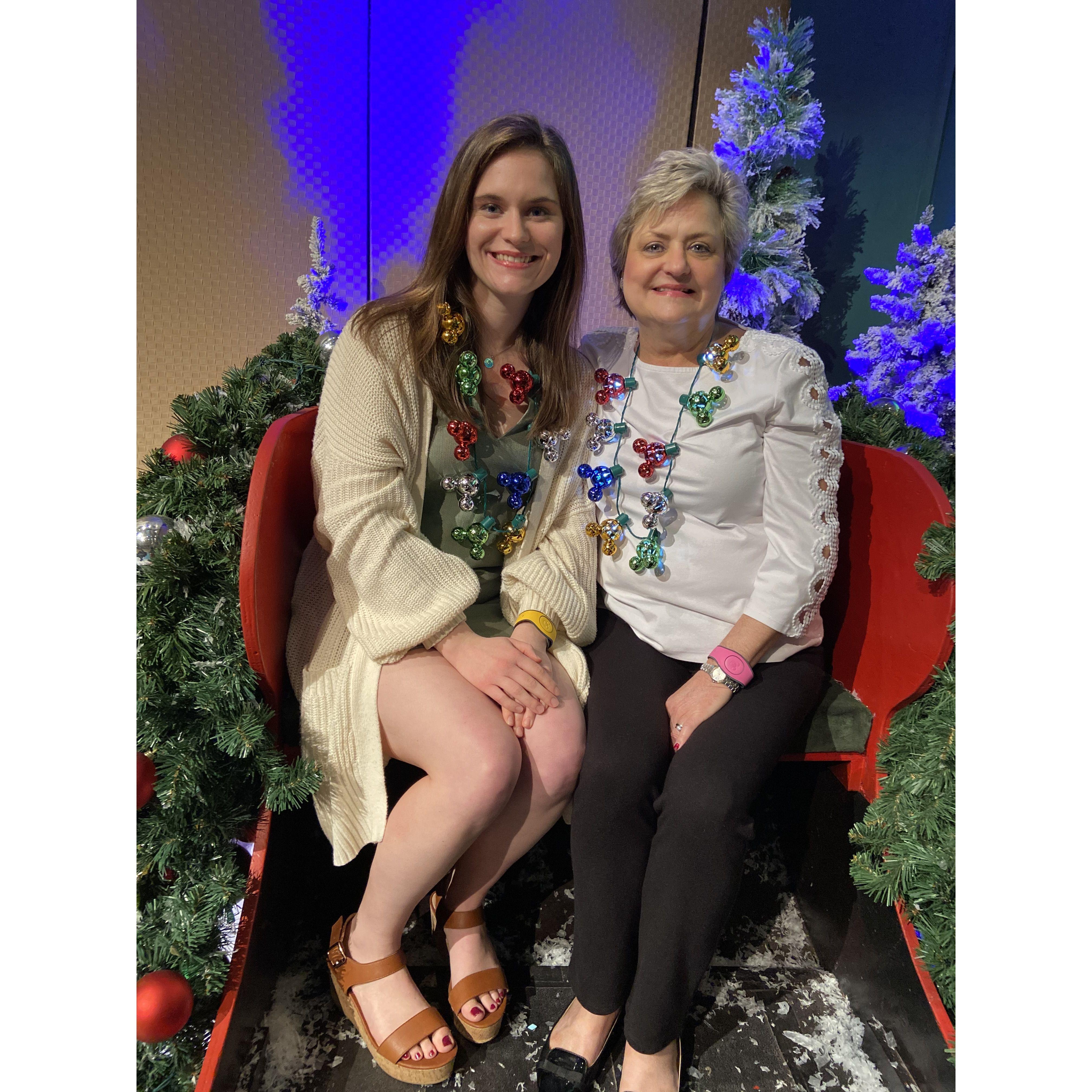Sarah and her mother on the annual trip to Disney World for Christmas