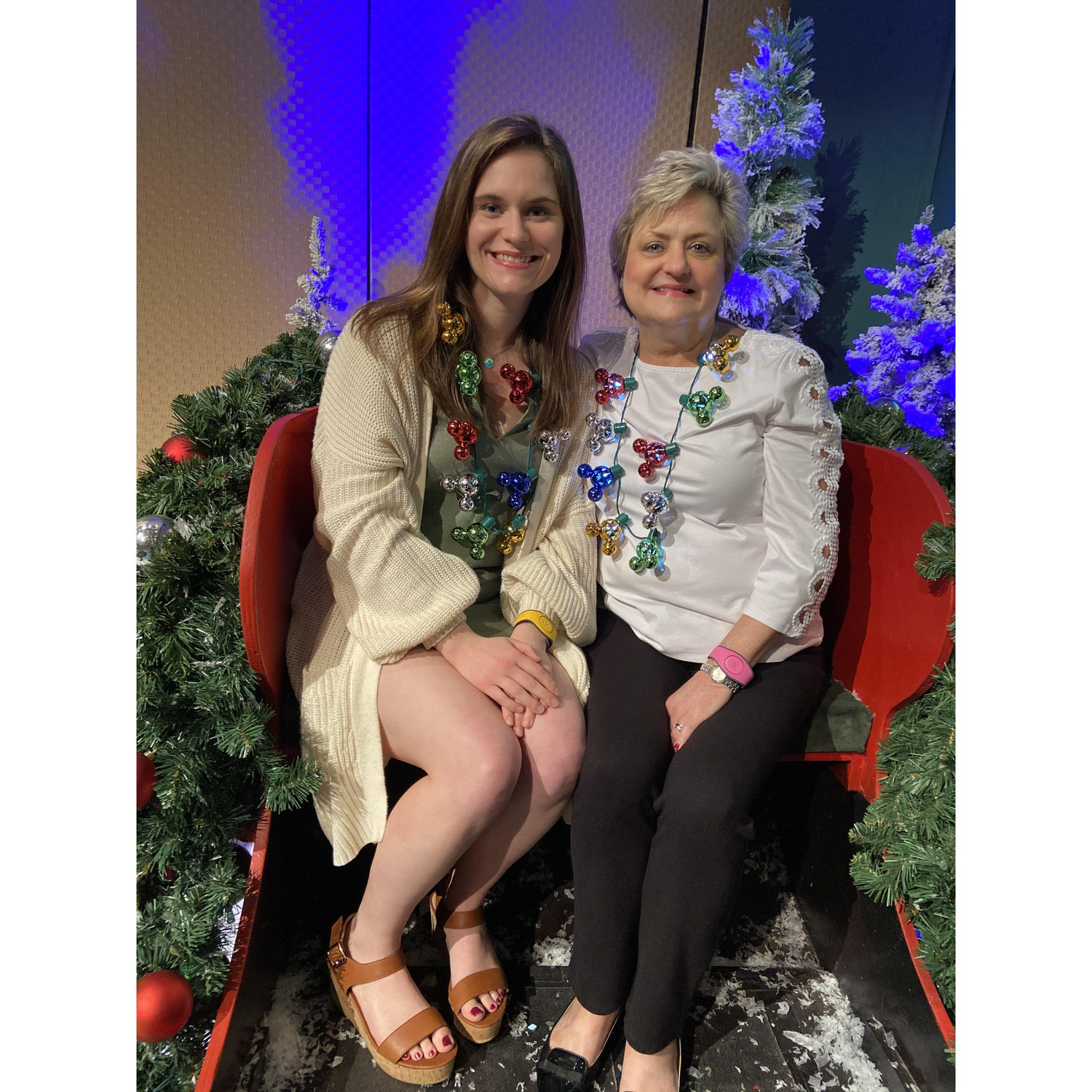 Sarah and her mother on the annual trip to Disney World for Christmas