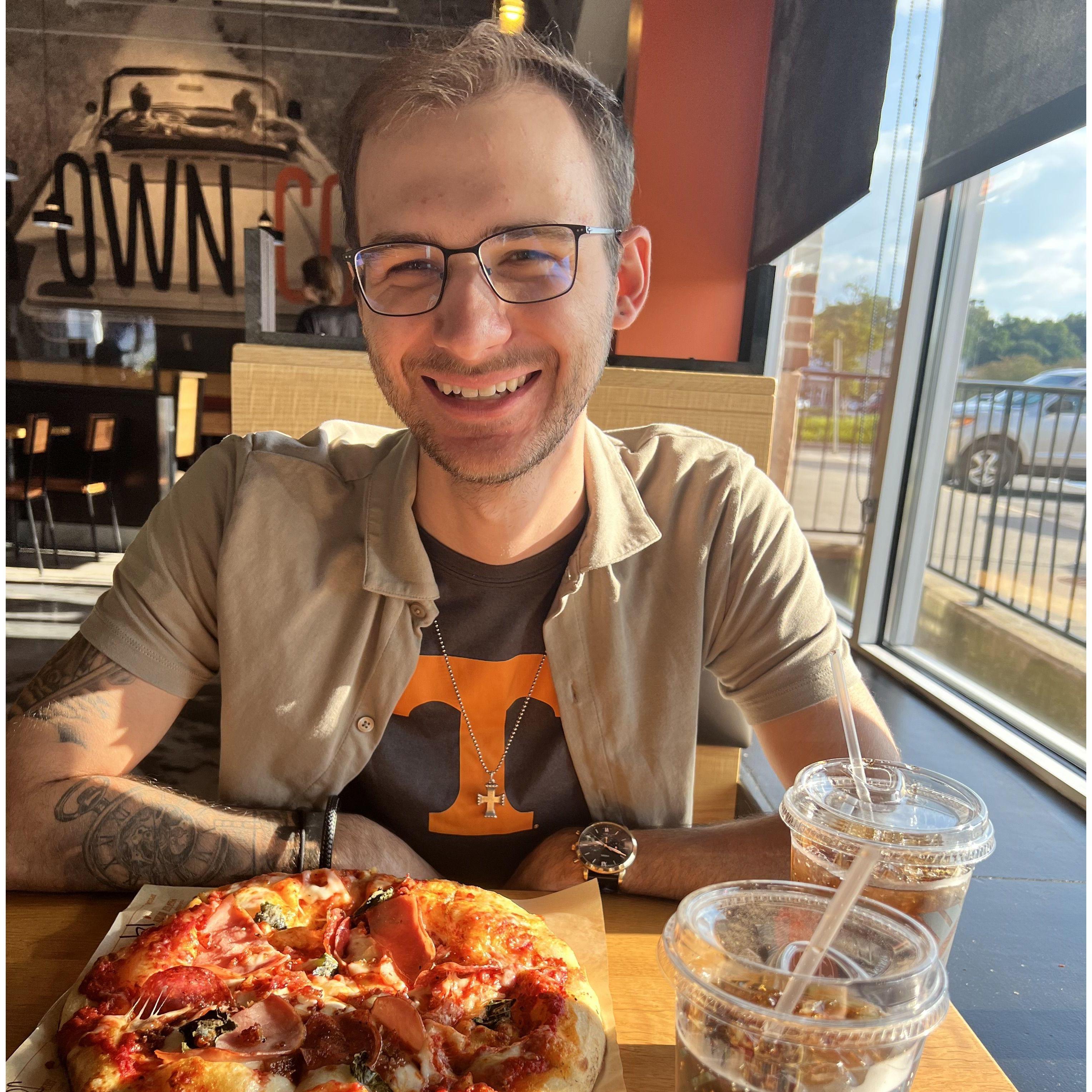 September 17th, 2022
Josh introduced me to Blaze Pizza for the first time. We were soaking up the joy of finally being in the same town. Just look at that smile. Praise God the long distance days are over!
