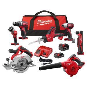 M18 18-Volt Lithium-Ion Cordless Combo Kit (7-Tool) with (1) 3.0Ah and (1) 1.5Ah Battery, (1) Charger, (1) Tool Bag