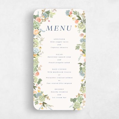Beige Rounded Wedding Menu - Rosamund