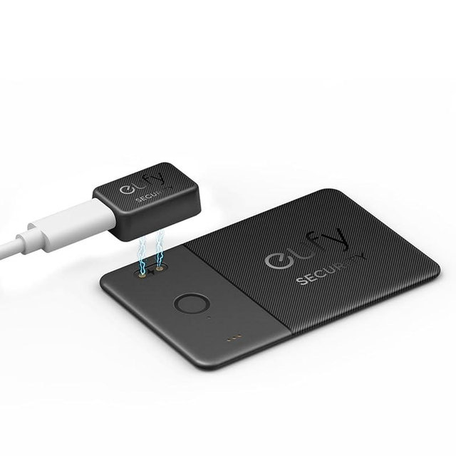 eufy Security SmartTrack Card E30 (Black, 1-Pack), Rechargeable, Works with Apple Find My (iOS Only), Bluetooth Tracker, Perfect for Wallet, Passport, and Laptop, Water Resistant