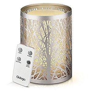 Odoga Aromatherapy Essential Oil Diffuser, 100 ml Ultrasonic Whisper Quiet Cool Mist Humidifier with Warm White Color Candle Light Effect, Low Water Auto Shut-Off & Remote Control